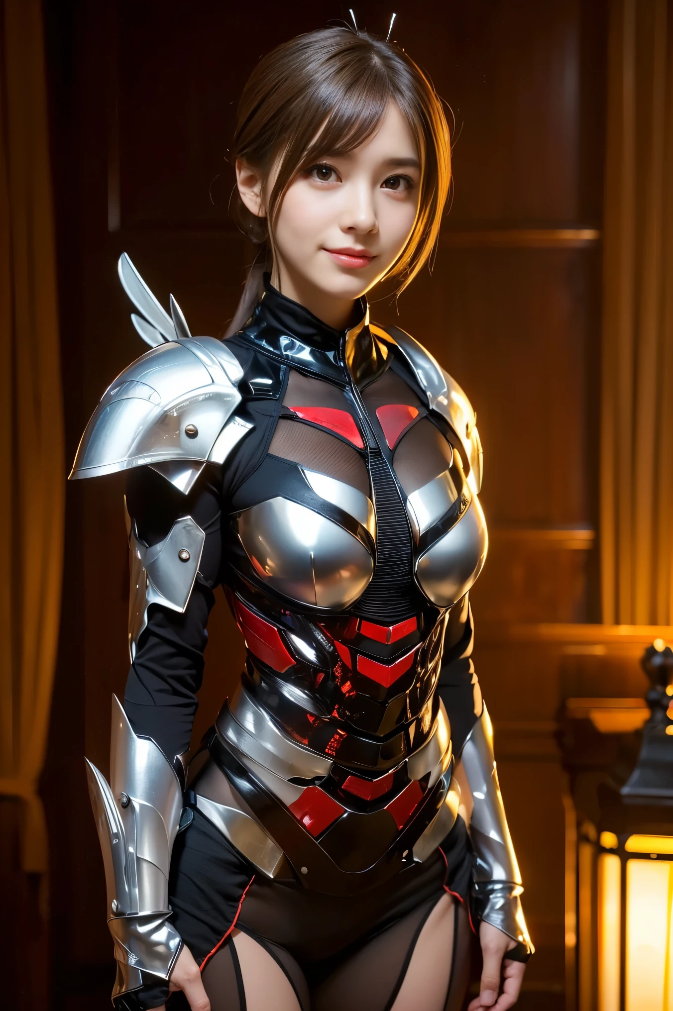 (high resolution,masterpiece,best quality,extremely detailed CG, anime, official art:1.4), realistic, photo, amazing fine details, all intricate, gloss and shiny,awesome many layers, 8k wall paper, 3d, sketch, kawaii, illustration,( solo:1.4), perfect female proportion,villainess, (fusion of dark brown cockroach and lady:1.4), (brown cockroach form lady:1.2), (brown cockroach lady:1.2), (fusion:1.2), (solo:1.4), (evil smile:1.2), muscular, abs, (cockroach brown exoskeleton bio insect suit:1.4), (cockroach brown exoskeleton bio insect armor:1.2), (brown transparency cockroach wing:1.4), (brown cockroach antennae:1.3),