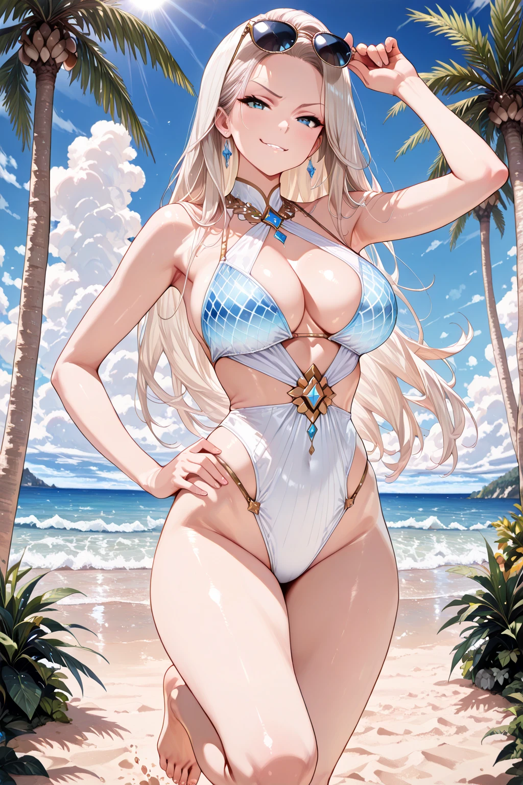 Adult content creator, exuding milky maturity, poses confidently in a full body shot with an aspect ratio of 9:16. She dons a micro  that accentuates her curvaceous figure and generously proportioned . Thick, bobbed hair, brushed in a pink style reminiscent of anime, cascades down her shoulders and frames her elegant face.

This masterpiece, crafted in the highest quality, boasts ultra-detailed facial features. Her eyes, perfectly outlined and expressive, convey a story of intrigue and allure. Her lips, full and inviting, curve up in a knowing smile that radiates charisma. Each strand