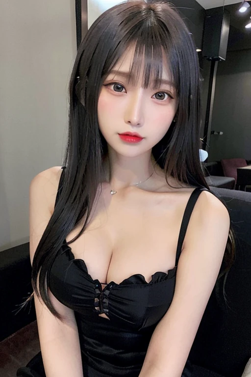 mix4, (8k, RAW photo, best quality, masterpiece: 1.45), (realistic, photorealistic: 1.37), one girl, cute, cityscape, night, rain, wet, professional lighting, photons mapping, radiosity, physically based rendering, gradient black hair, gray hair, short curly hair, handsome, girl, loose black lace(((Deep V-neckline)))slip dress, top quality photo, high res, 1080p, (clear face), (detailed face description), (detailed hand description), (masterpiece), (exquisite CG), extreme light and shadow, disheveled hair, master work, rich details, (fine facial features), (highest quality photo), (masterpiece), (detailed eyes), look in front of you eyes, fine clavicle, ((???????????, huge ??????)),(((??????_slip))),((puffy ???????)),((sideboob)),(underboob),(((collar))),earrings,cleavage,(????:1.2)