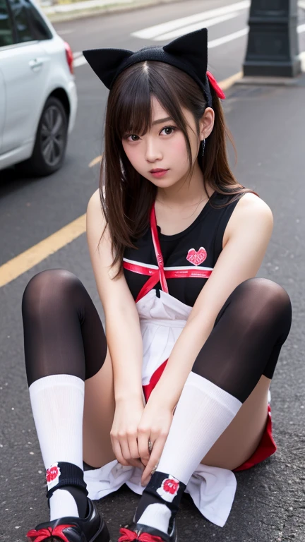 Woman wearing a black mini skirt,Elementary school girl in Japan,Squat with your ????????? apart。Panties visible through mini skirt,Red fancy pants,look forward to,spread your legs in an M-shape,Very small ???????,Panties digging into ?????,Squat posture,Wearing boots,Black Pantyhose