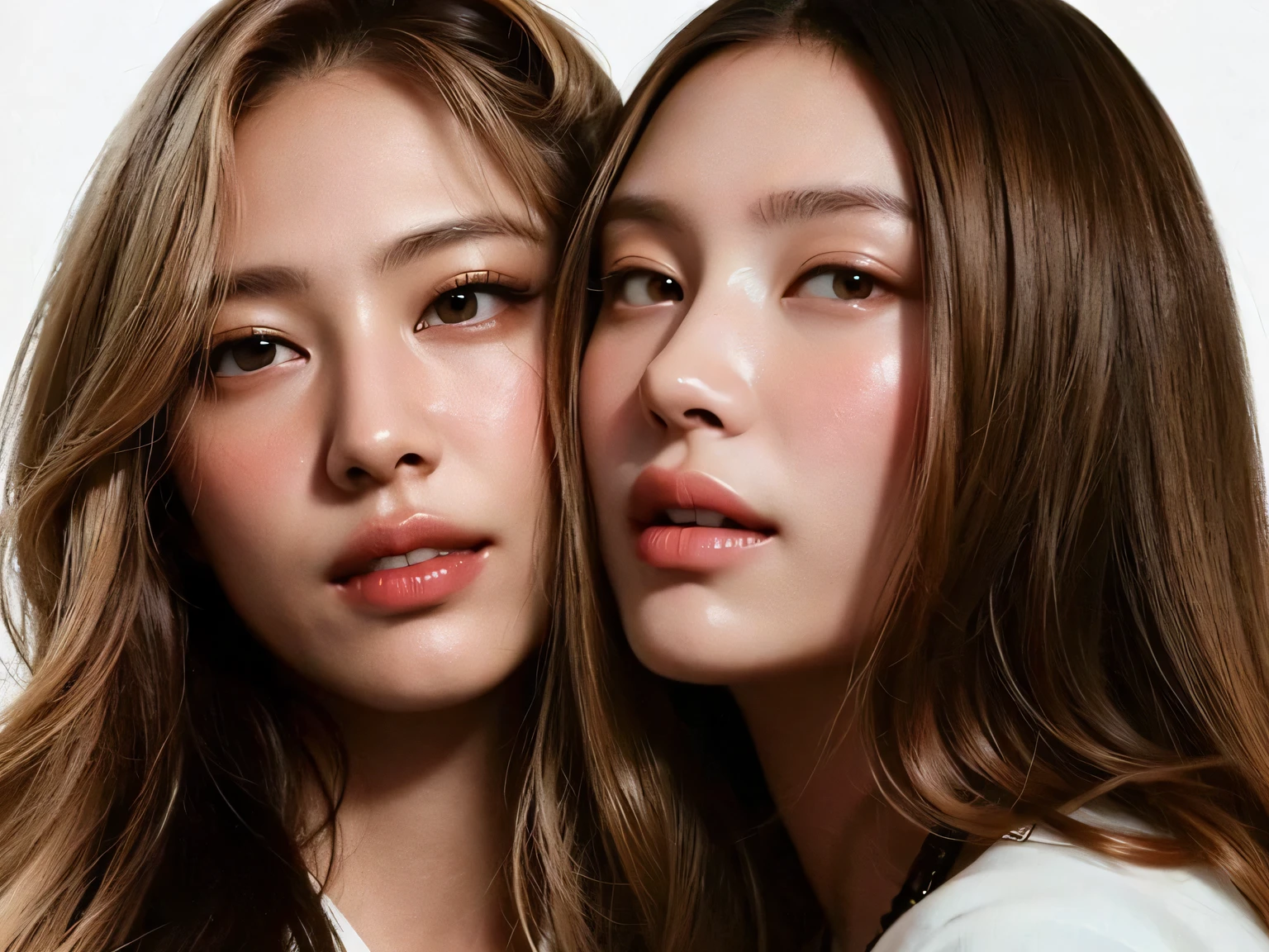 (Highest quality、8K、32k、masterpiece、uhd)(Silky Hair、one person's２５Pretty woman of age、Natural brown hair、Medium Hair、Glossy hair、Loose and fluffy hair) Portraiture、In natural fashion、Concrete Background、Concrete wall