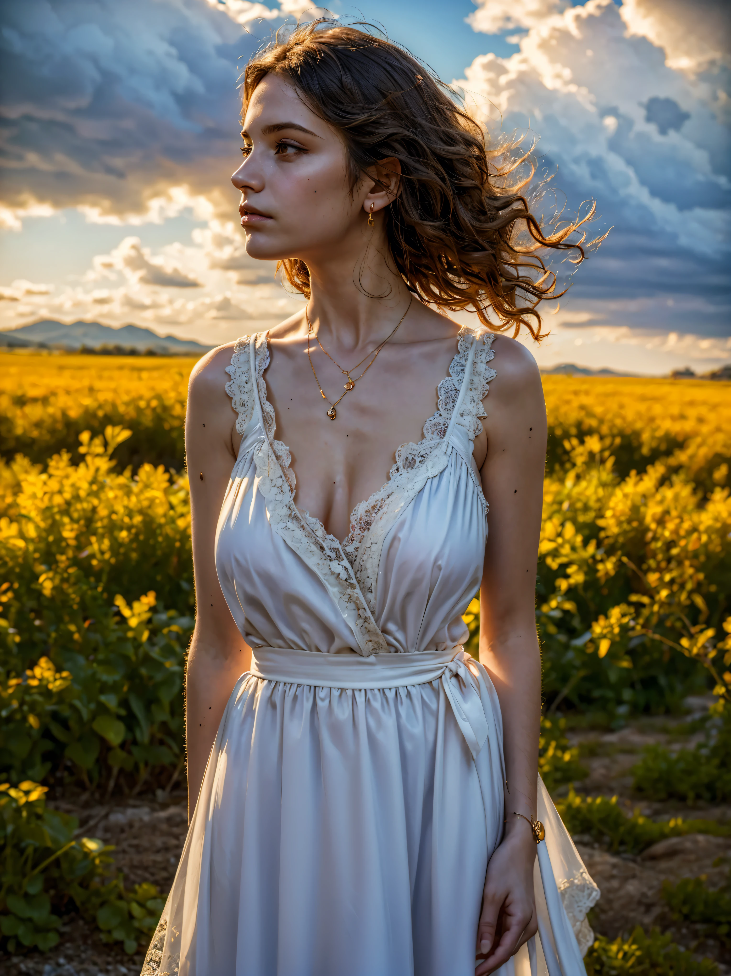 (masterpiece:1.2, best quality, high quality, best detail, photorealistic:1.2, award winning, 4k, 8k), 1girl, young, lace apron, facing viewer, detailed facial features, medium shot, arms at sides, oil painting style, victorian style, soft lighting, intricate details, realistic body proportions, fine detail, (((depth of field)))