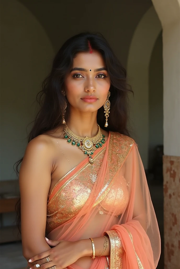 he vivacious 20-year-old AI influencer, embodying the joy of wearing dupatta With a radiant smile, she showcases her happiness in a vibrant green dupatta for her Indian heritage reflected in her glowing complexion. Riya's shiny reddish-brown hair cascades effortlessly, adding to her allure as she spreads positivity and warmth to her digital followers. Join Riya on her journey of outfit serenity, where every post is a celebration of youthful exuberance and carefree moments