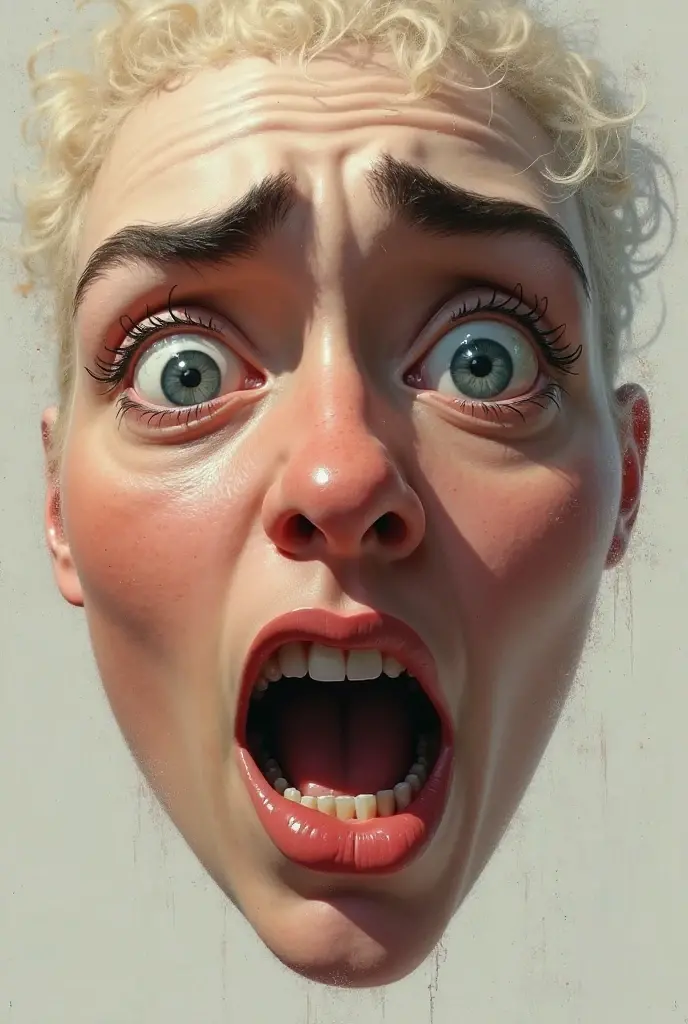side view of girl,His mouth opened wide and he shouted loudly in anger..,watercolor,abstract art,greatly exaggerated