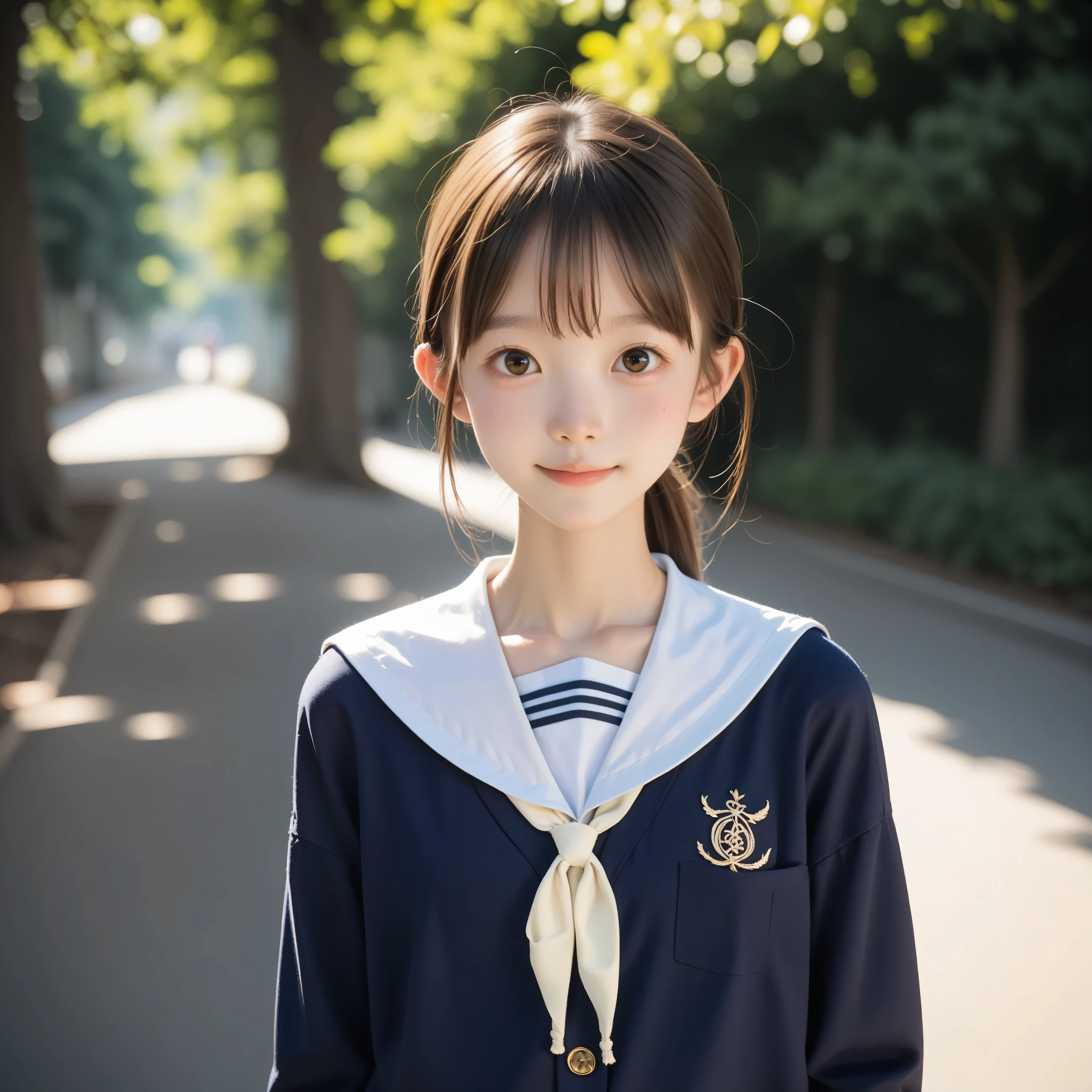 ( white skin:1.3),Cute Girl,Cute younger Girl,Slender,short,Slender,thin body,(younger:1.2),Cute younger Girl opening without permission,cute face,(skinny:1.5),score_7_up,score_8_up,score_9,Realistic,is a girl who goes to school,uniform, small butt when viewed from below,( body:1.2),sunlight,Japanese,short髪, thin shoulders,thin arm,Narrow Shoulder