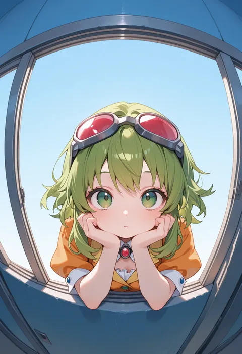 头上戴着 gumi