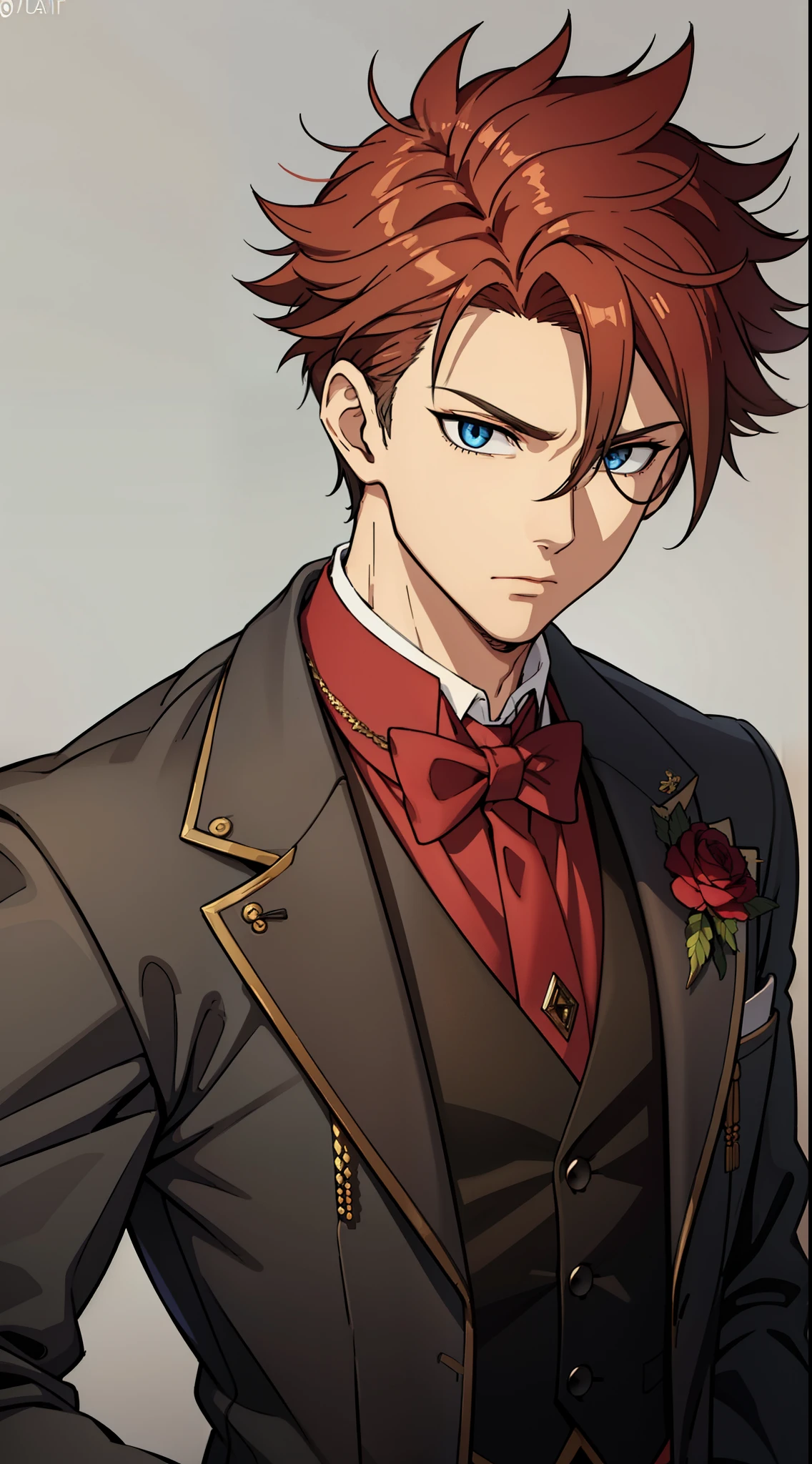 Elegant Lapel Vest(high-quality, breathtaking),(expressive eyes, perfect face) 1boy, male, solo, symmertical eyes