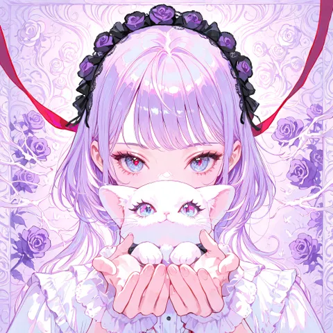 柔和的薰衣草色猫咪