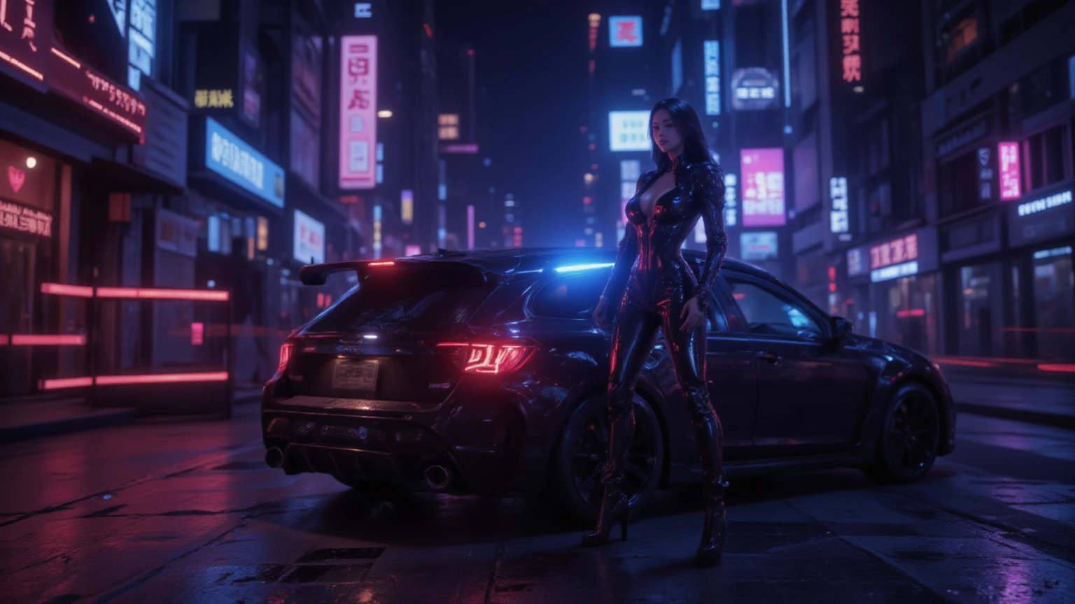 Close-up, a beautiful French woman, tattered clothes, wild long hair, tattered clothes , cleaveage, action movie scene, Dystopian Dinner Cinematic Blade Runner, natta, busy with neon signs, blade runner aesthetics, film cinematography, gangue trash, attractive person, High emphasis on detail, wearing weather technology equipment, gangue trash, full of life, gangue trash, action movie shot by Kon Satoshi, style semi impasto, dark ink, Atmospheric, Ablaze, lighting dramatic, Beautiful eyes, symmetric eyes, perfects eyes. Matrix style, (((Matrix cascading code))), (((a futuristic twin tower skyscraper with a unique twisted design))), (((OLED GUI interfaces in the building))), at night, (((((1girl, solo))))), photo realistic, (((((((large-:1.2 slim body, :1.4))))))), (((((off broken mini sling-shirt and black sling , extreamly short pleated exposing ))))), (((((running pose))))), (((((((matrix style black micro sunglasses))))))), ((((((((((aiming with a short gun)))))))))), (((((looking at camera))))), (((very low view))), (((((half-body thigh level medium shot))))), (((cinematic lighting))).