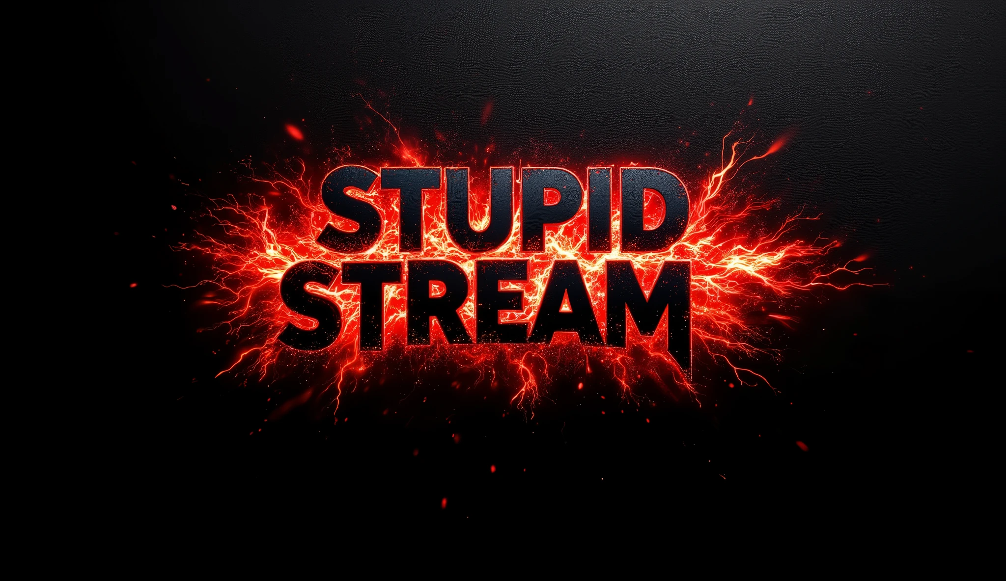 Embrace fire in the dark!
Deep black canvas, shattered with bold red and sharp white strokes, ((words "STUPID STREAM" are burning)) in the harsh, corner font.
Red veins of energy pulsate in the shadows, symbolizing courage and an indomitable spirit, while intense contrast sharpens your concentration.
This wallpaper is not just an ornament, it's a call to arms for your thinking, a fusion of raw power and insatiable hope.