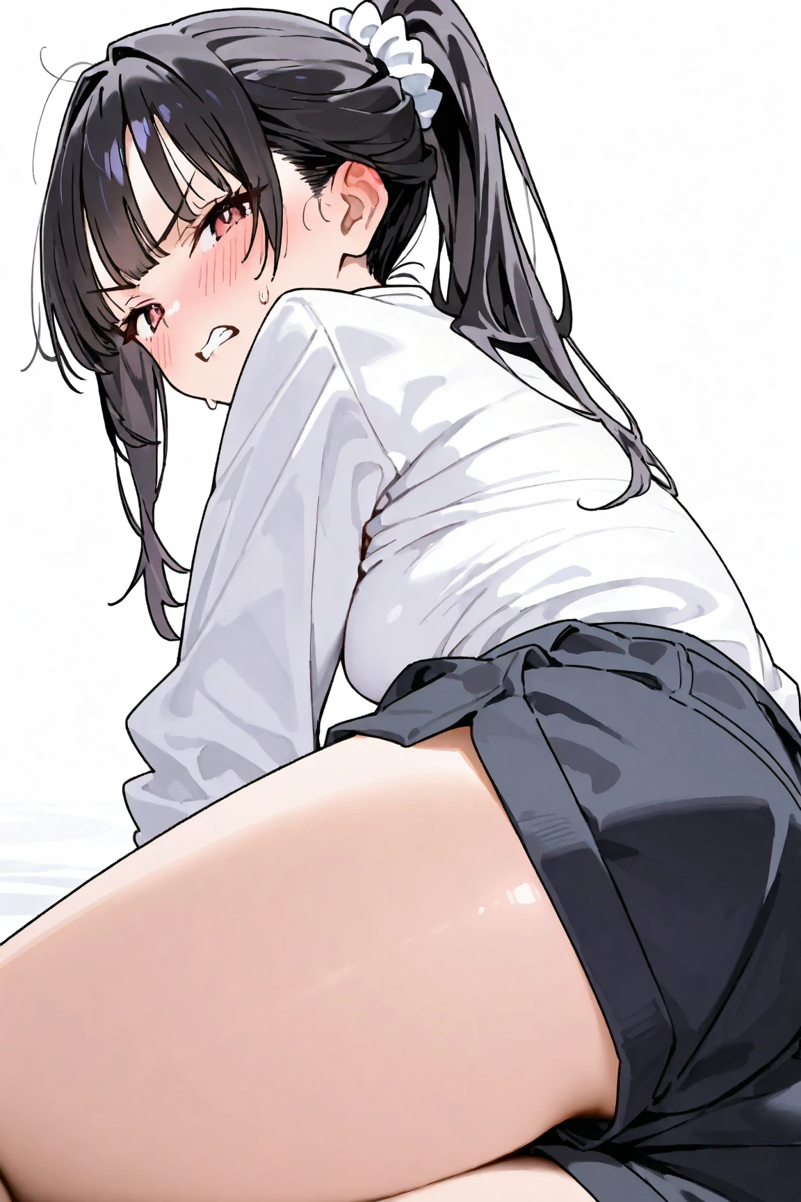 (masterpiece, best quality:1.2), 1girl, solo,standing_split, 
Yuuki Mikan, long hair，black sleeveless short vest，pink skirt，black