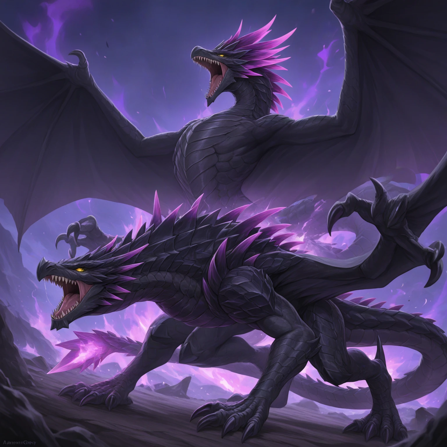 Duo, twins, Score_9, score_8_up, (an anthro dragon male, tall, athletic body, black and red dragon male, (black and red scaley body):1.3, black dragon, red eyes, ), lying on abed, on his back, ,  , a female is , female is on top  him 