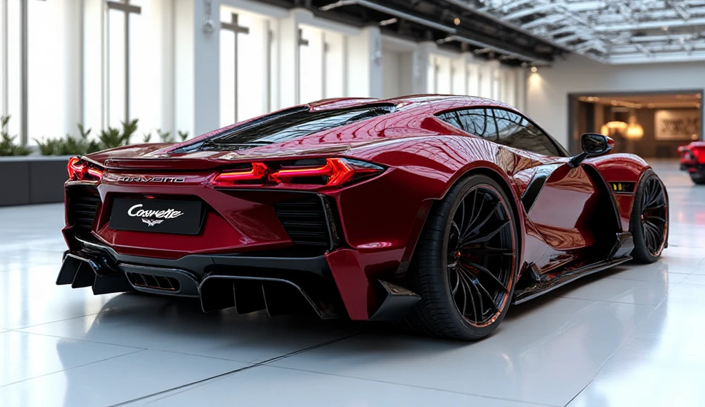Design car Back Right side view of a ultra luxurious 2025 (Corvette C7 ...