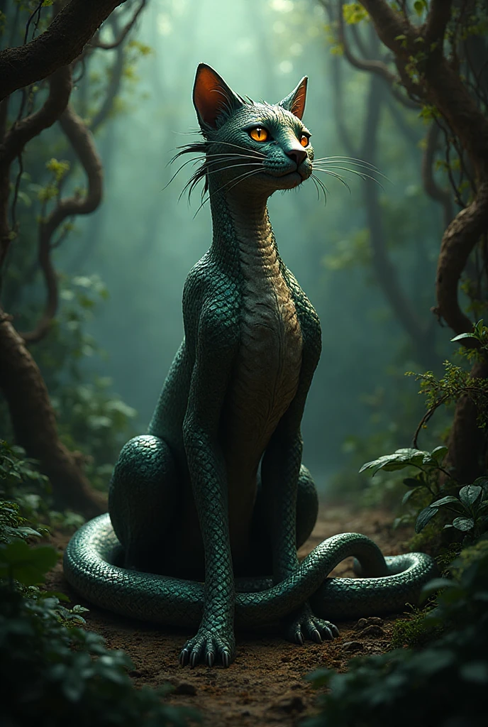 Combination of cat and snake - SeaArt AI