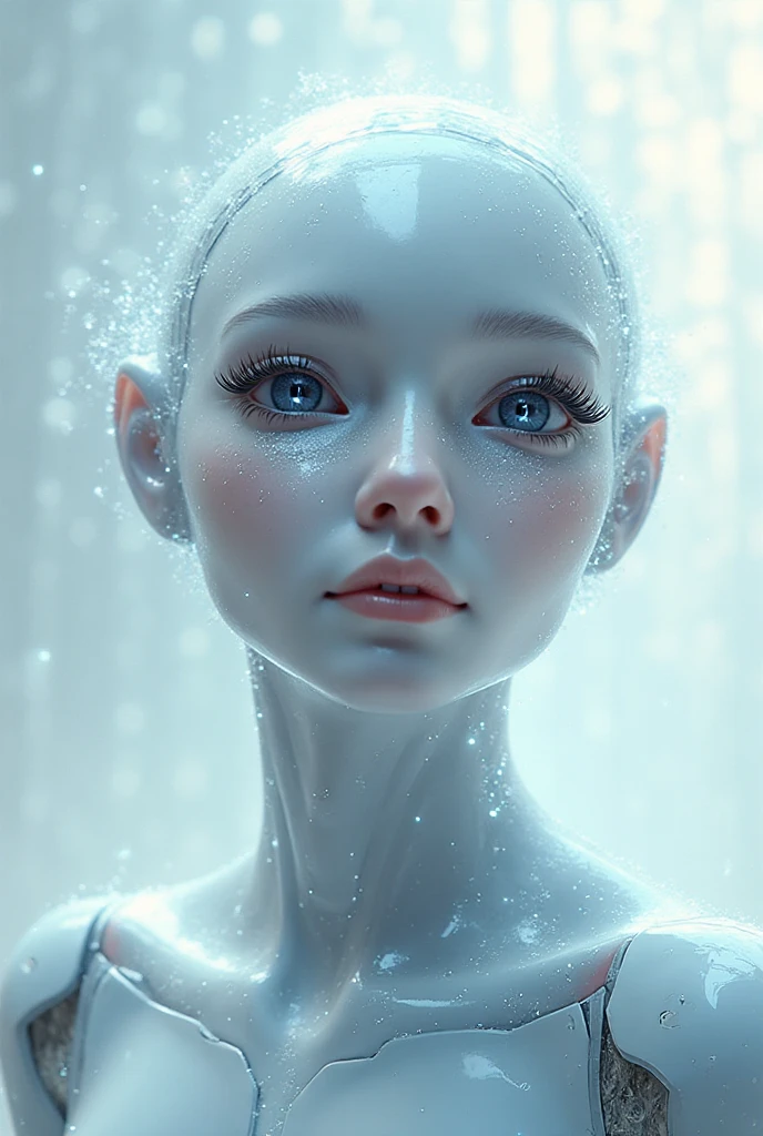 (beautiful screaming  woman), (eyes open), (terrified expression), (((frightened expression))), (((startled expression))), (((shouting))), (clear resin face), (face made of clear resin), (face turning into clear resin), (head made of clear resin), (body turning to clear resin), (body made of clear resin), (clear resin body), (skin becoming clear resin), (face turning to clear resin), (head turning to clear resin), (arms turning to clear resin), (hands turning to clear resin), (clear resin hands), (clear resin fingers), (skin made of clear resin), (clear resin skin), (hair made of clear resin), (ASFR), (turning into clear resin), (becoming clear resin), (winter forest background), (defensive posture), ((((half made of clear resin, half made of flesh)))), side profile
