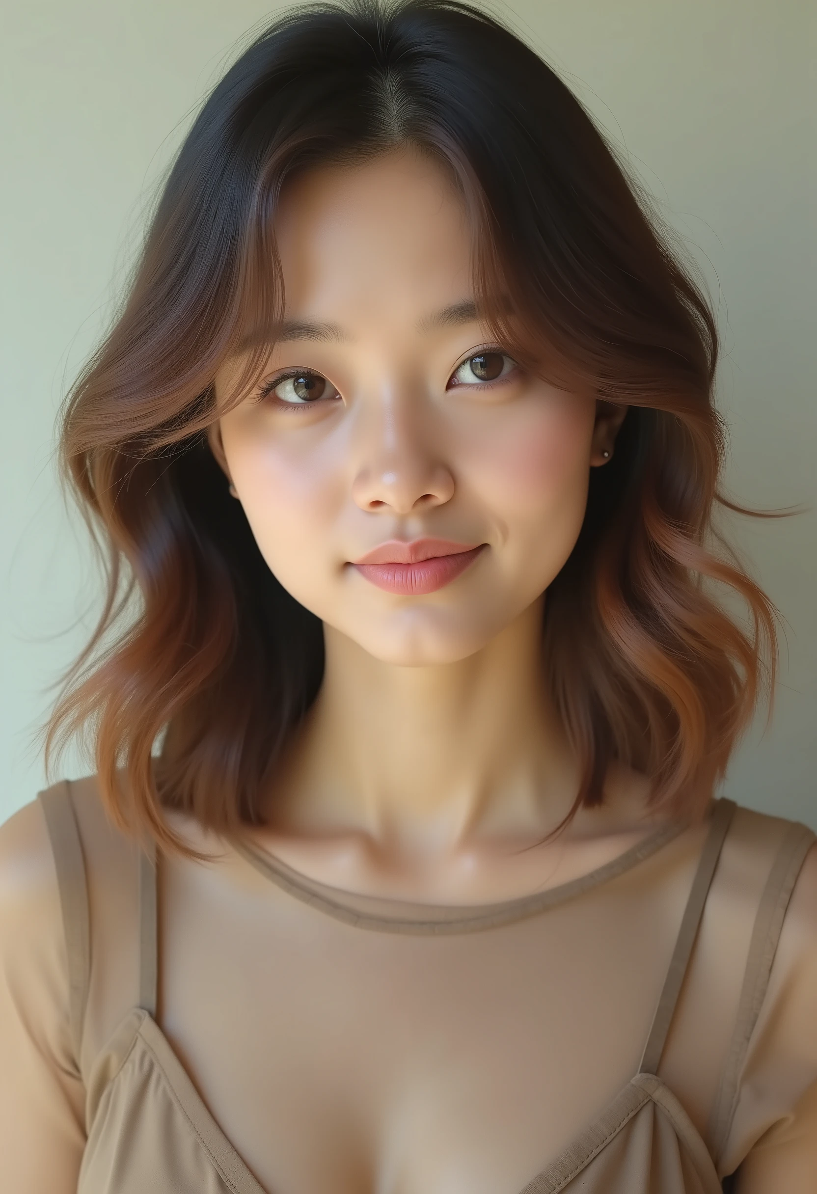 Girl Pale, medium brown hair