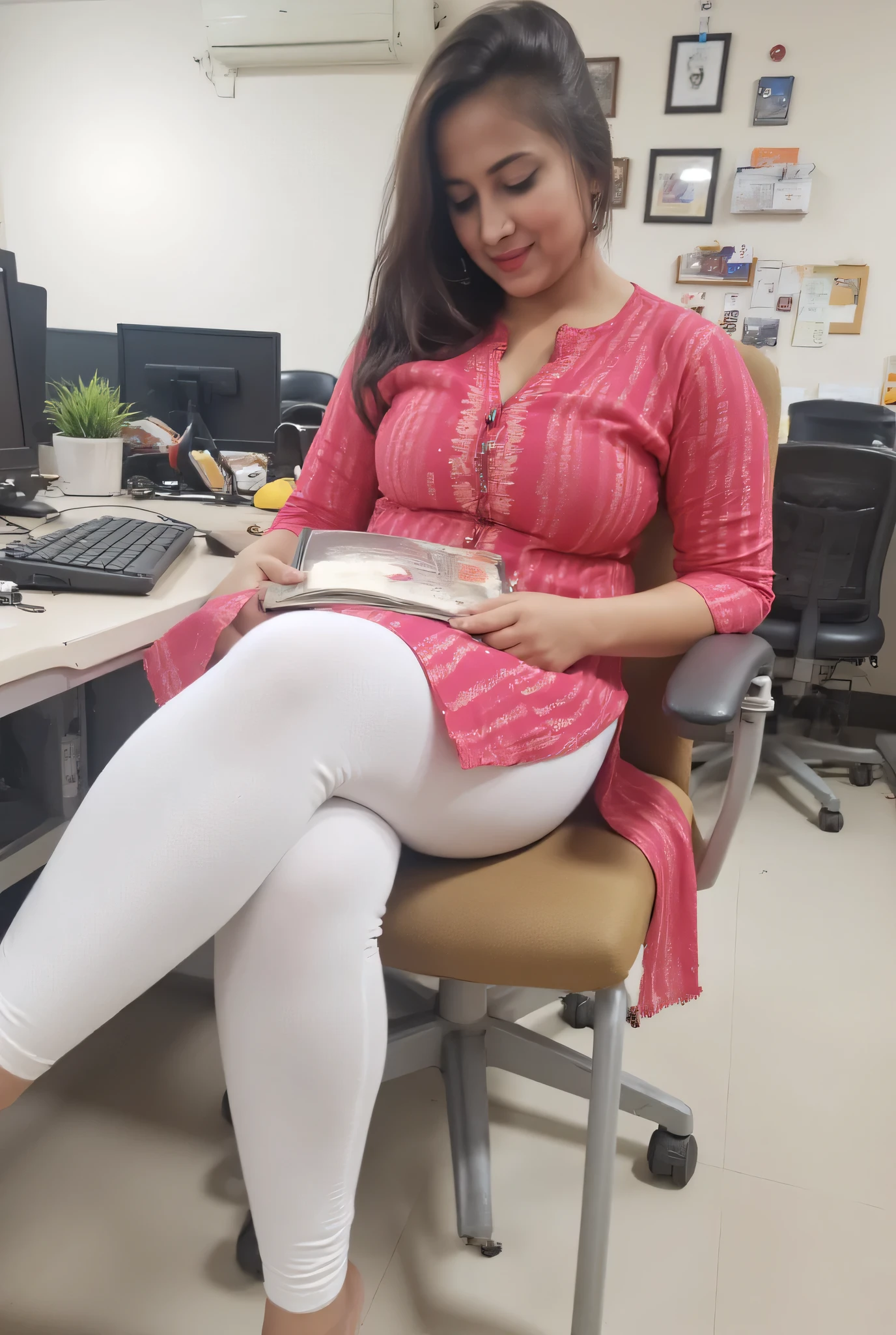 Sofia 23 year old hot sexy girl , leggings she is working on office,big breast size, average body,leggings She lifting up her kurta with her hand and shows off her leggings.. She is leggings feetthe thigh expose pose ,leggings sexy hot structure feet, big breast,side leg feet focus on sexy side posing feet hot pose legging tight,indian hot side pose full image from head to leg Both side cleavage pink bra and white legging wet tight with panty lines