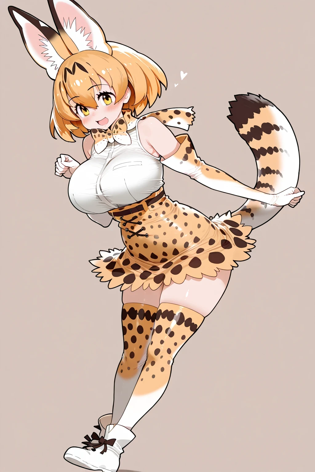serval (kemono friends), huge breasts