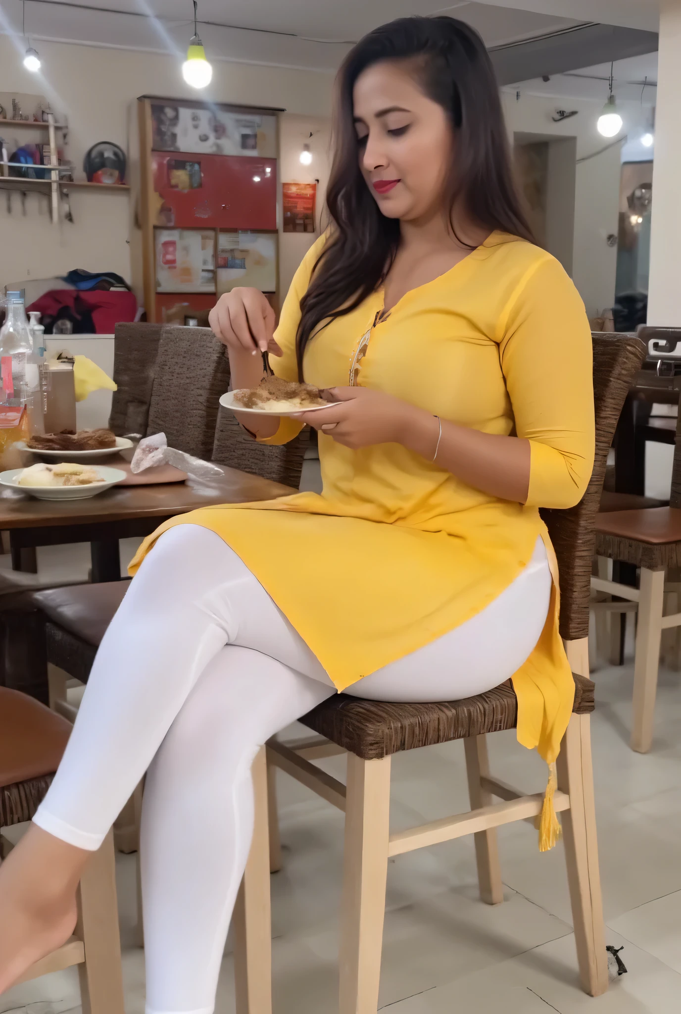 Sofia 23 year old hot sexy girl , leggings she is eating food on table,focus on breast and leggings,big breast size, average body,leggings She lifting up her kurta with her hand and shows off her leggings.. She is leggings feetthe thigh expose pose ,leggings sexy hot structure feet, big breast,side leg feet focus on sexy side posing feet hot pose legging tight,indian hot side pose full image from head to leg Both side cleavage pink bra and white legging wet tight with panty lines