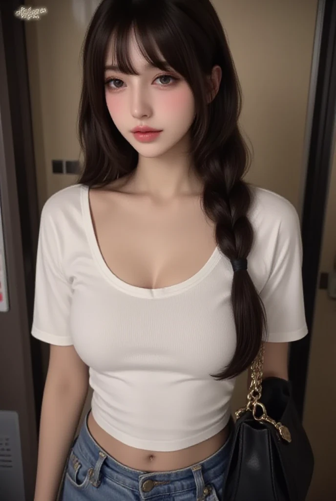 (Best Quality, Masterpiece:1.4),Solo, ( Big Eyes,beautiful detailed eyes, symmetric eyes,),<lora:add_detail:1>,  <lora:misakinakamura:0.3>,  Bangs,Long Wavy Hair,,Long Sleeves,Sheer Blouse,Sheer Skirt,Covered Nipples,Earrings,Slim Body, SunShine,<lora:SheerSkirtV2:0.7>