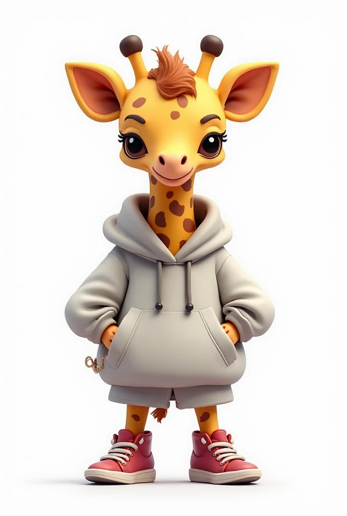 A chibi style giraffe character standing on a white background - SeaArt AI