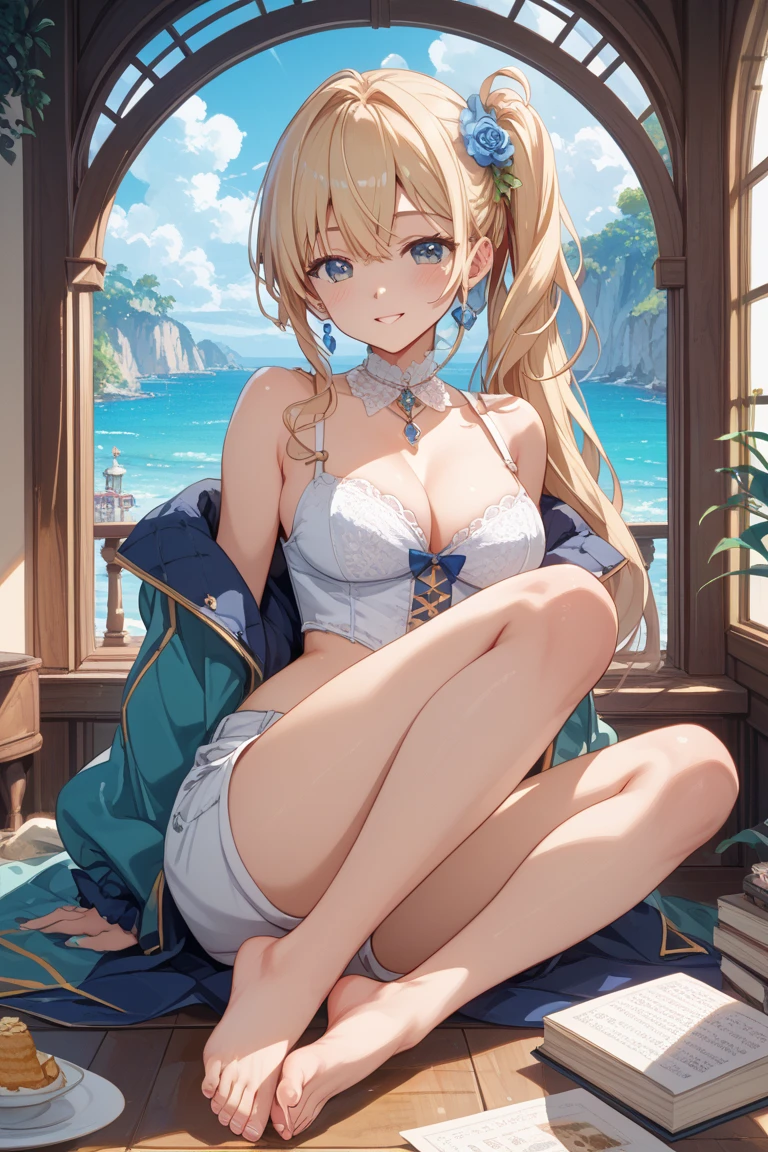 (Altas Resoluciones), (most absurd quality), (alta calidad), (Obra maestra), 1girl, Shenhe \(Impacto de Genshin\), Pelo largo blanquecino, Cabello plateado, teta enorme, behind your arm),Medias ajustadas al cuerpo con orejas de conejo，Cabello por encima de un ojo，single braid，ojos de arco iris，Underboob，jewely，Mirando a Viewert，Adornos para el cabello，Interiores de aretes con borlas，They are smiling, (muslos gruesos:1.1), (Tetas colosales:1.1), ako, Orinar, peeing herself, en cuclillas, , (????:1.25), muscular, pies, mostrando los pies