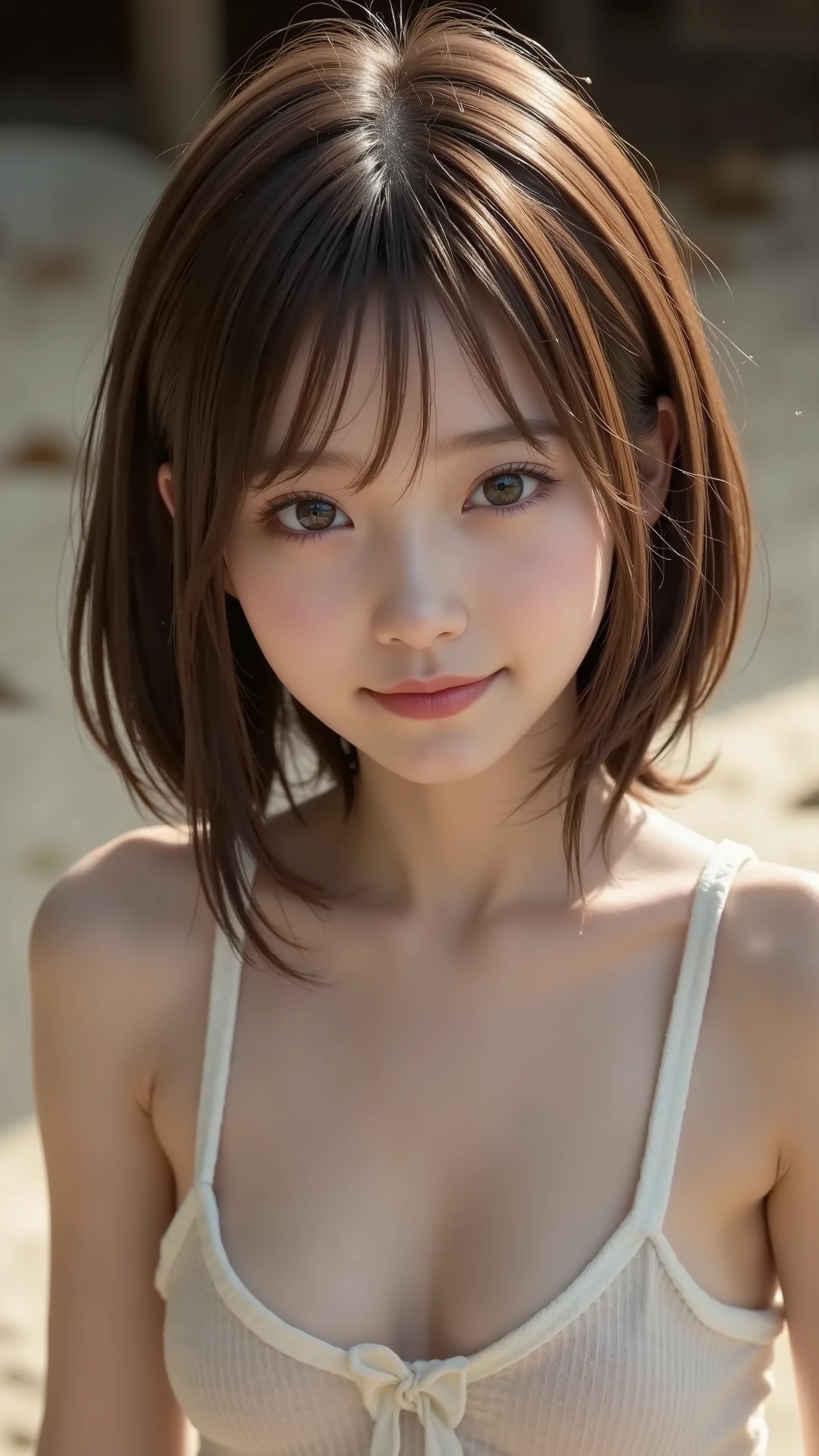 Malnourished Asian Beautiful Girl、skinny body、hunger、Highest Quality、Highest Image Quality、reality