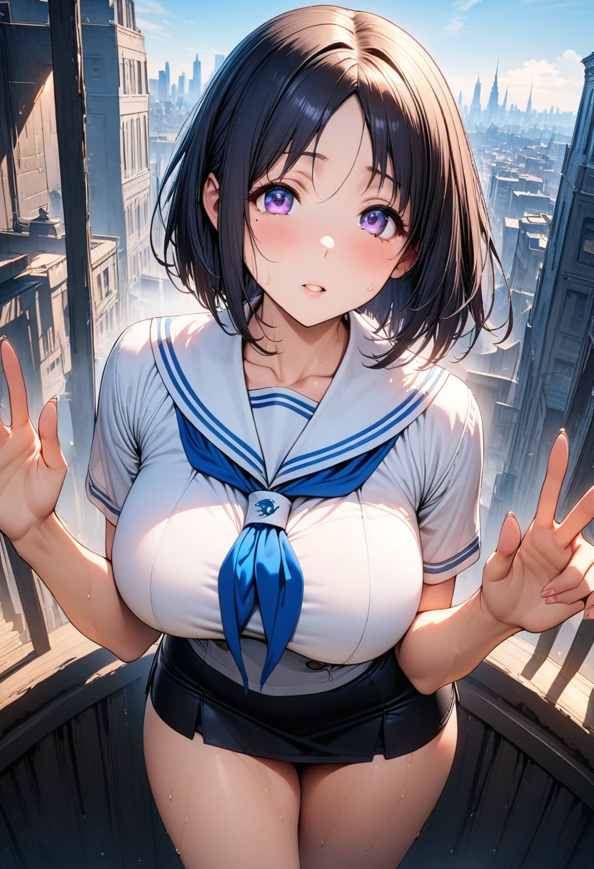 ????:1.6, Top quality, ultra high resolution, , (top quality, high resolution, 4K, detailed lighting, shaders, perfect ???????, perfect proportions), eye of the beholder, (masterpiece, top quality) (top quality, 4K, 8K, high resolution, masterpiece: 1.2), highly detailed, (masterpiece: 1.3, top quality, ultra high resolution, ultra detailed), (top quality: 1.2), perfect eyes, perfect face, (top quality, 4K, 8K, high resolution, masterpiece: 1.2), highly detailed, (top quality, 4K, 8K, high resolution, masterpiece: 1.5), masterpiece, top quality, ultra detailed, top quality, high resolution, 32K CG, very delicate and beautiful, illustration, high resolution, sharp focus, very beautiful and detailed anime face, very detailed eyes, ((masterpiece)), ((best quality)), (super detailed), ((cute)), cute, ((very detailed)), 4K, (8K), best quality, (best quality, 8K, 32k, masterpiece, super high resolution, very detailed, impressionistic:1.2), blurred background, (two arms) , (two legs), (four fingers and 1 thumb) , only one belly button, ???? shoulders.

Cute high school girls, school rooftop, beautiful sunset, 10 girls standing side by side, embarrassed face: 1.3, blushing, laughing: 1.4, sailor uniform, navy skirt,lifting up their clothes to show off their brassieres: 1.5, ??????? peek: 1.6, beautiful ???????: 1.2, slender body: 1.3, bustup shot:1.3,from above 