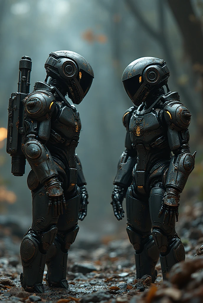 (masterpiece), (best quality), (high res) Solo, (perfect ) Dronificated unknown woman , (enclosed gray full body armor) (yellow lights) (yellow glowing core in the chest), (enclosed cyber helmet), (yellow screen), huge breast, narrow waist, wide hips and thick thighs,(no face) no face, no hair, no mouth, no eyes, inside a room Being geld anf  by a machine, () ()