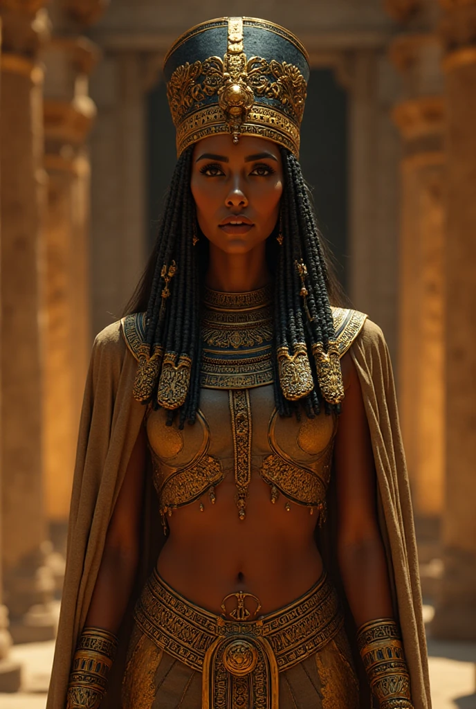 ((melhor qualidade)), ((master part)), (circunstanciado:1.4), ....3d, Imagem frontal de uma princesa guerreira africana ( referencia filme A mulher Rei ) usando armadura de brocado cravejada,ligeiramente revelador, figura do buxom, moist, shiny skin with blood stains on the face and body, HDR (high dynamic range),ray tracing,NVIDIA RTX,Super-Resolution,Unreal 5,Subsurface scattering,PBR Texturing,Post-processing,anisotropic filtering,profundidade de campo,Maximum clarity and sharpness,texturas multicamadas,Mapas de albedo e especular,surface shading,Accurate simulation of light-material interaction,perfectly proportions,octan render,Two-tone lighting,ampla abertura,ISO baixo,White balance,rule of thirds,8K BRUTO,