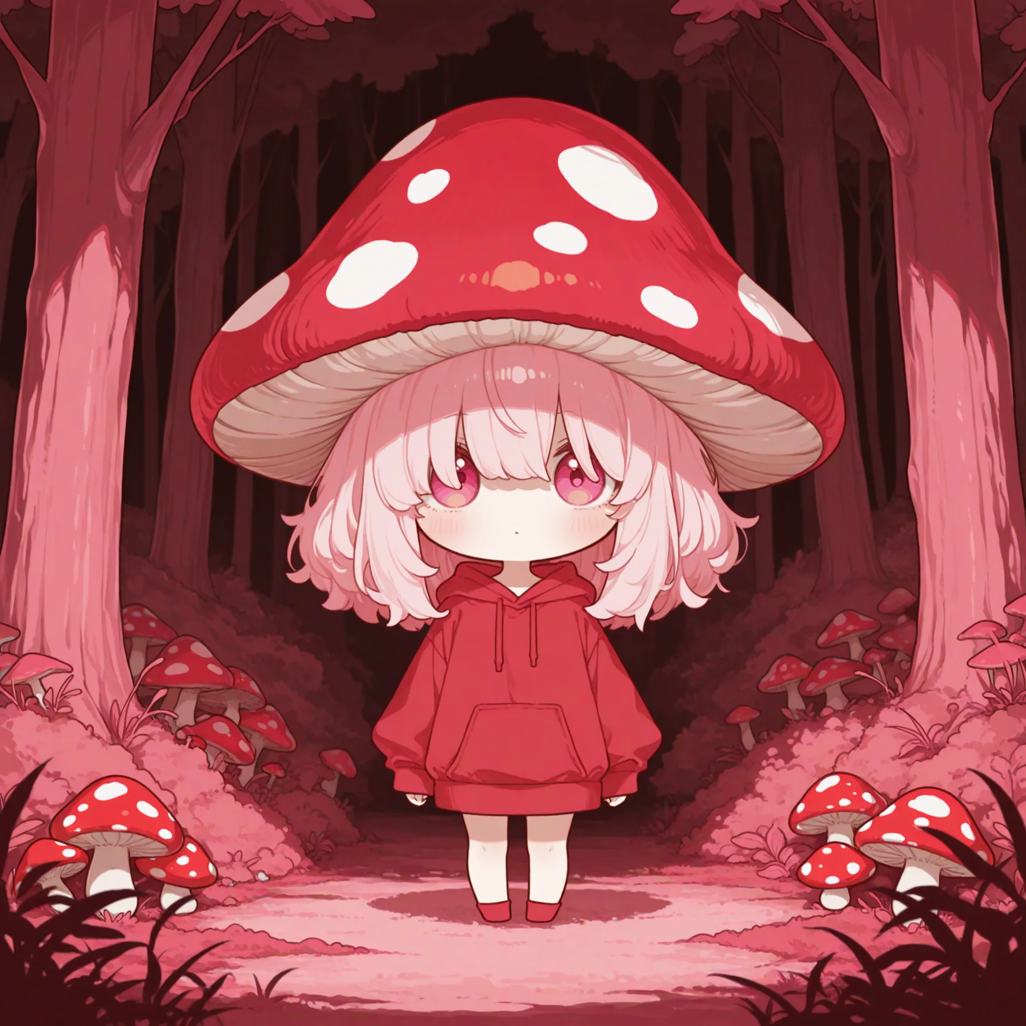 Gadis jamur Chibi lucu