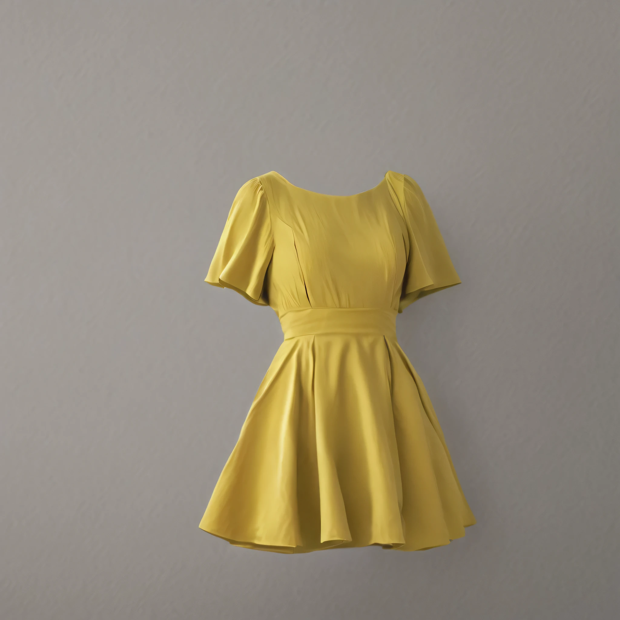 (invisible, no humans, headless, handless, faceless:1.5), cape, dress, gloves, pantyhose, yellow dress, scarf, short sleeves cute big breasts, close-up shot of breasts, detailed cloth texture, soft ambient lighting highlighting curves, indoor setting, ultra-realistic fabric details, 8k, RAW photo, best quality, masterpiece:1.2, realistic, photo-realistic:1.37, photon mapping, radiosity, Hasselblad photography, physically-based rendering, studio lighting, professional photography