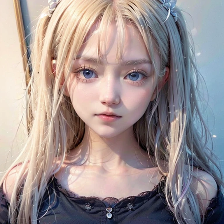 , 8k, High-level, absurd, masterpiece, best quality, primitive, very detailed CG, very detailed wallpaper, perfect lighting, Extremely detailed (((The personifying " zombie " as a Little Girl))), MysticSight, Tyndall effect, Tyndall scattering, Studio gray background with (many Dazzling RainbowColor particles BokeH:1.28), (RoundlyButts, ThighGap), (:0.4), ( with looking ahead), BREAK (NOGIZAKA face variations) Extremely Detailed very KAWAII face variations, perfect , Childish, captivating gaze, elaborate detailed Eyes with (sparkling highlights:1.28), long eyelashes、Glossy RED Lips with beautiful details, Coquettish tongue, Rosy cheeks, Radiant PearlSkin with clear transparency . { (Dynamic LifeLike expressions:1.4) | :d) }, (large eyes:-1) .
