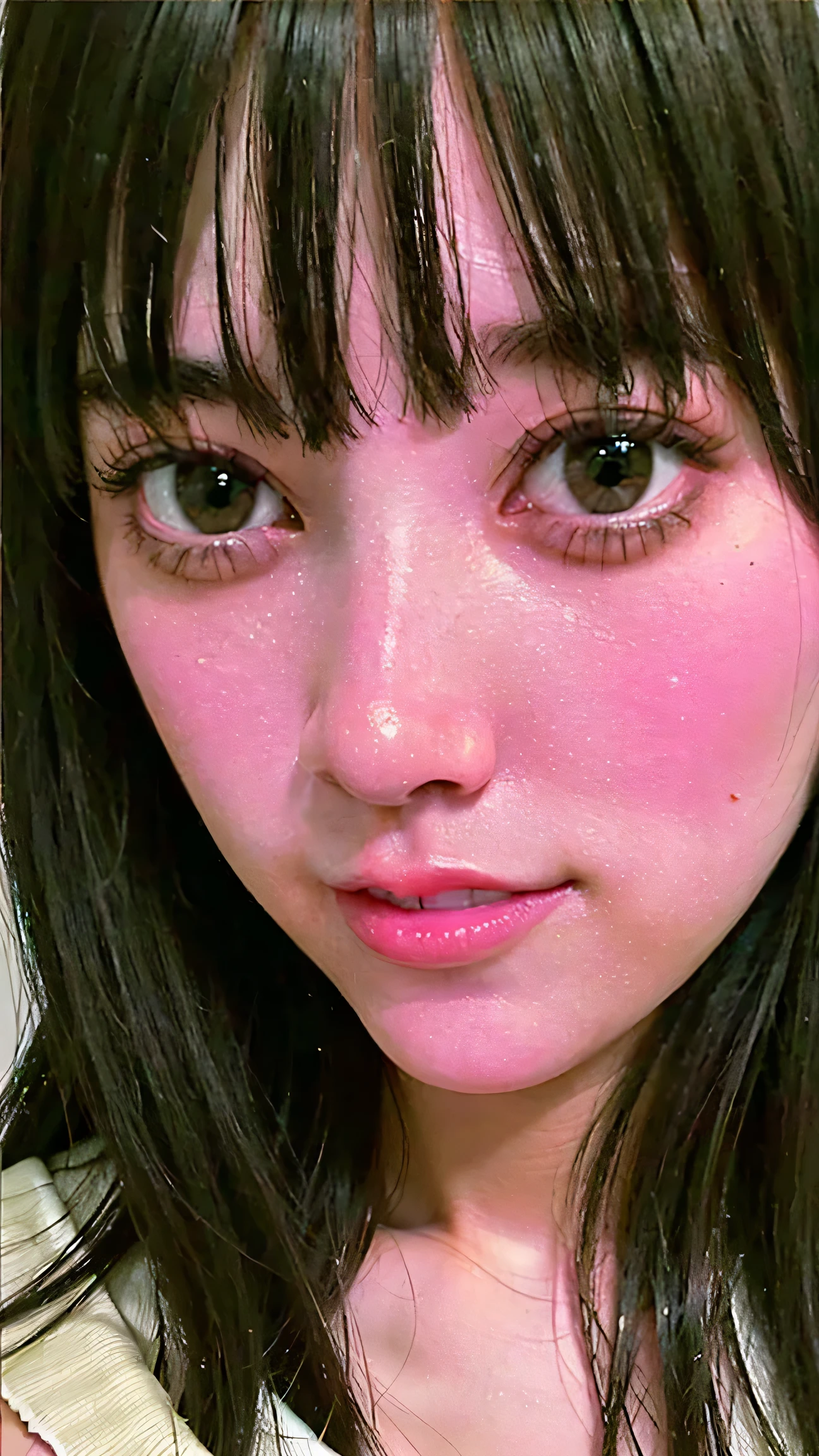 , (((satin V-Neck Camisole))), Everything modern:1.66, A picture of a cute Japanese woman, smile:1.78, 20 years old, hair straightening oil, one-length hair＆Hair Balm:1.55, (photo realistic:1.4), (hyper realistic:1.4), (realistic:1.3), (with smoother lighting:1.05), (improves film lighting quality:0.9), 32K, 1 person,20 years oldの, realistic lighting, backlight, light hits face, ray tracing, (bright light:1.2), (Improved quality:1.4), (Highest quality realistic textured skin:1.4), fine particles, detailed face, (Focus on facial close-ups:1.3), (Enhances skin texture:1.1),((very accurate and accurate :1.0)), (Enhances skin texture:1.1), Clean, Glowing Skin, mesh, thin:1.2, (realistic:1.3), realisticなライティング, (with smoother lighting:1.05), 32K, 1 Japanese woman, fine particles, detailed face, (Film Grain:1.1),(Accent Two Body Lines:1.1), high resolution, natural look that highlights summer, kind eyes, improve hair quality, Delicate Light and Shadow, Clear Muscles, beautiful eyes, sharp details, soft light reflection, beautiful contours, delicate skin color, Fine hair texture,A picture of a cute Japanese woman,