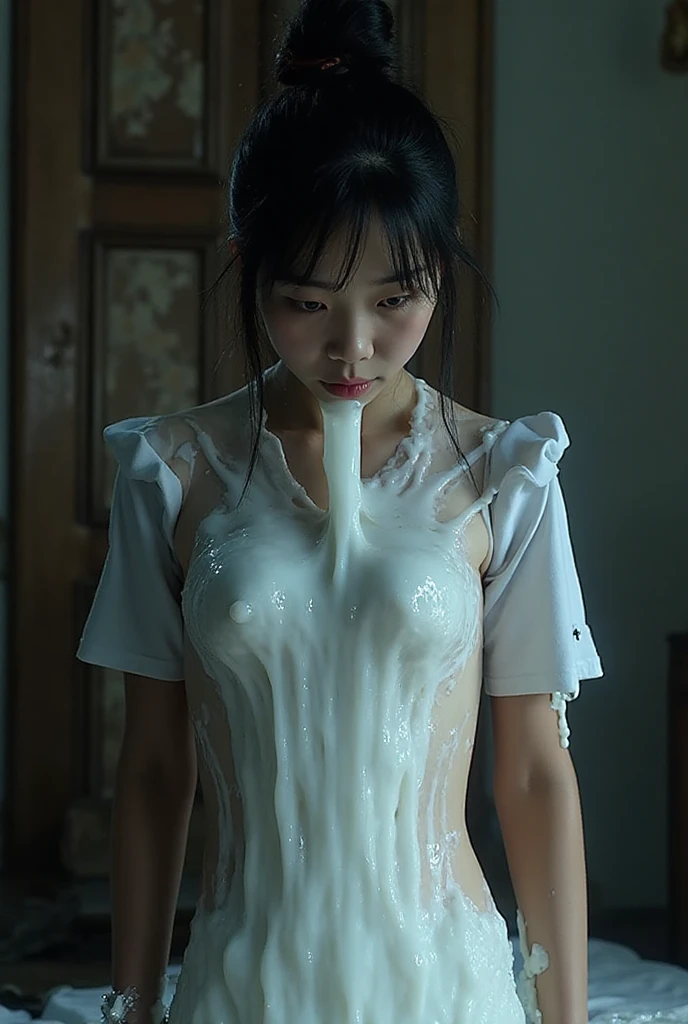 It is surrounded by viscous liquid and is lifted by ,   by monster ,  pose,  pose,  face, playing , , , sweating, detailed sweating, wet, ,  on face,  on mouth, wet face,  everywhere, perfect body, masterpiece, ultra masterpiece, thin body, small , beautiful, close up, wearing wedding dress, close up, , , long hair, beautiful, , , girlfriend