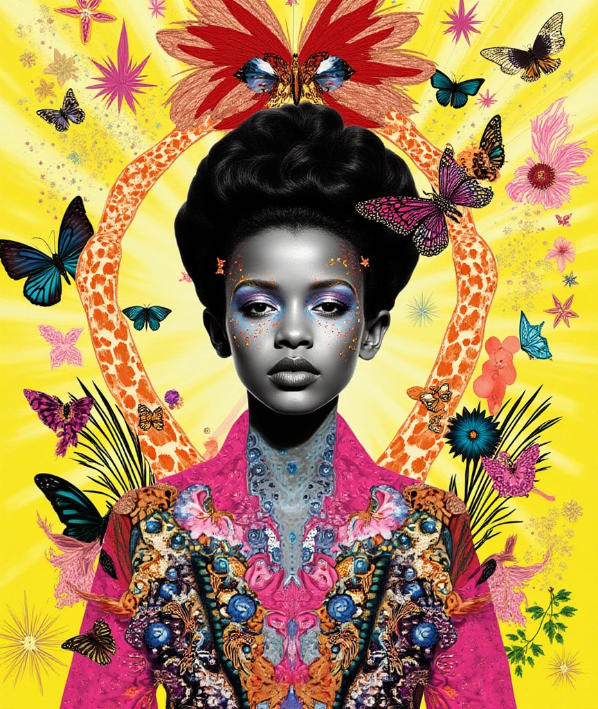 (Masterpiece, Top Quality, Best Quality, Official Art, Beauty and Aesthetics: 1.2), (1girl: 1.3), Very Detailed, (Fractal Art: 1.1), (Black: 1.1) (Flowers: 1.3), Most Detailed, (Zentangle: 1.2), (Dynamic Pose), (Abstract Background: 1.3), (Shiny Skin), (Many Colors: 1.4), ,( earrings), (feathers:1.5), (flamethrowers:1.3), red background, phoenix skirts,