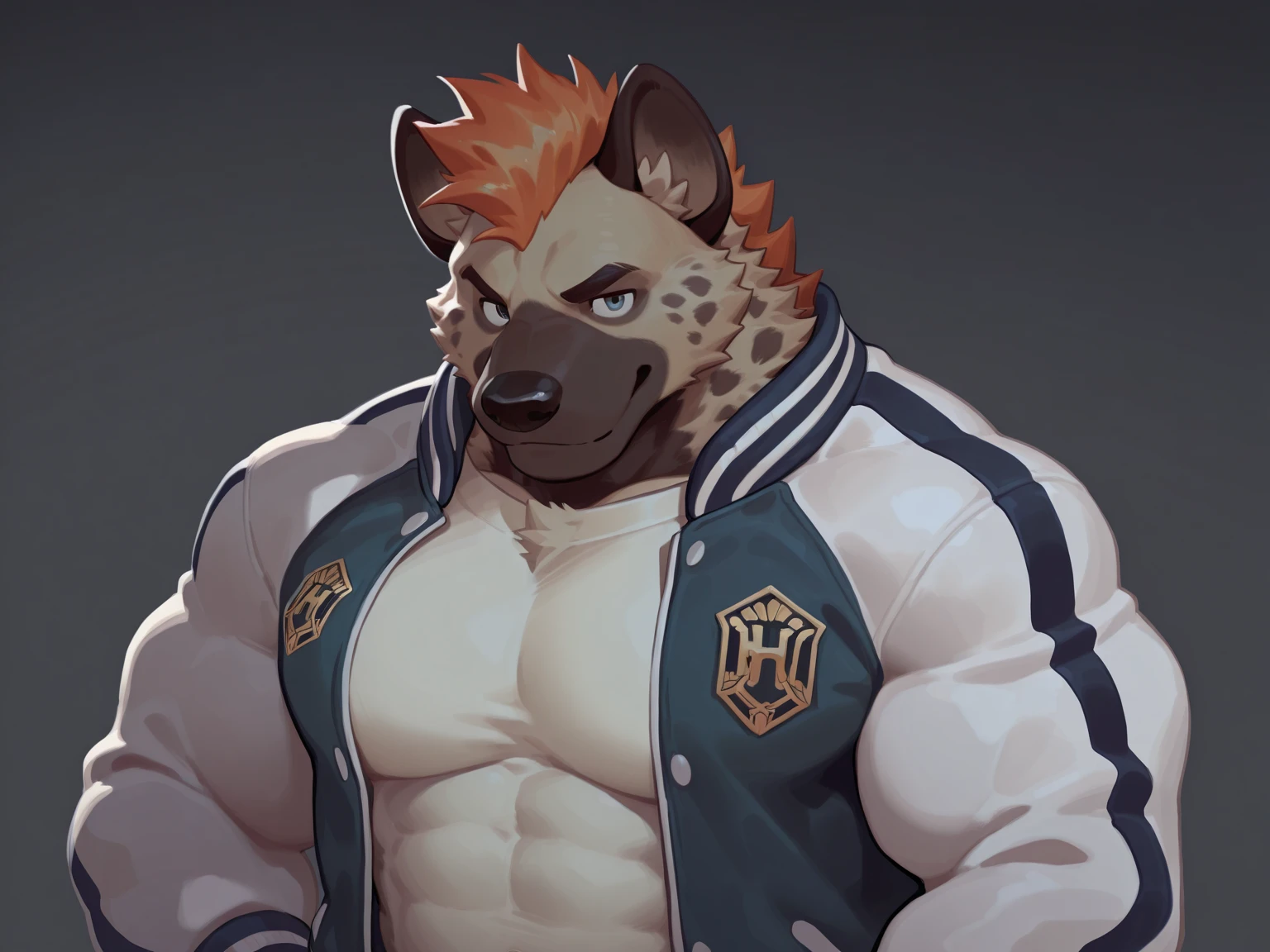 tigre, good looking, male, the second, ultradecolaed, muscular, Alone, , rippling muscles, muscles, gym background, smiling, big pecs, looking at the viewer, correa, only, , big ,  