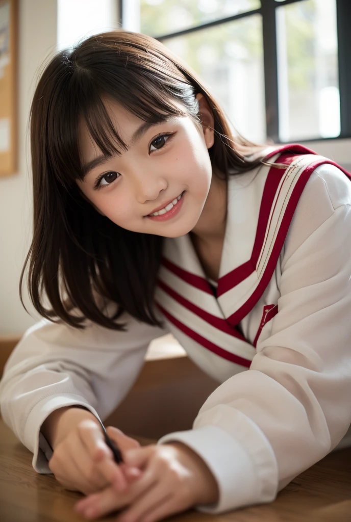 ulzzang -6500-v1.1, (Raw photo:1.2), (Photorealsitic), a beautiful detailed girl, Sitting on a bench、(Real: 1.4), extremely detailed eye and face, ((Japan School Uniforms:1.2、Super realistic black tights:1.2))、((Night city:1.2)), selfee, Instagram、game_nffsw, huge filesize, hight resolution, ighly detailed, top-quality, [​masterpiece:1.6], illustratio, ighly detailed, nffsw, finely detail, top-quality, 8k wallpaper, Cinematographic lighting, 1girl in, 17 age, perfect body type, cute droopy eyes beautiful big eyes、Pieckfinger, ((masutepiece)), Best Quality, 1girl in, eye shadow, Portrait, ((FULL BODYSHOT:1.4))、(Very affectionate smile:1.2)、realistic skin textures、shinny skin、 thighs!!!