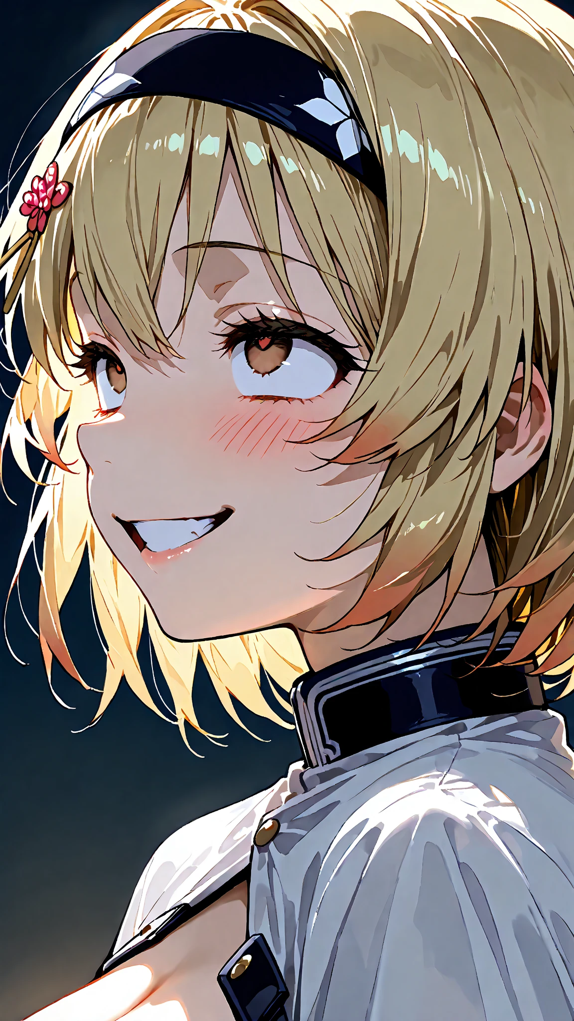 A girl fighting with golden flames(Sketches), (Open Close), (Small body), (Blonde:1.5） (Short Bob Hair:1.4), (Blue eyes)輝く
