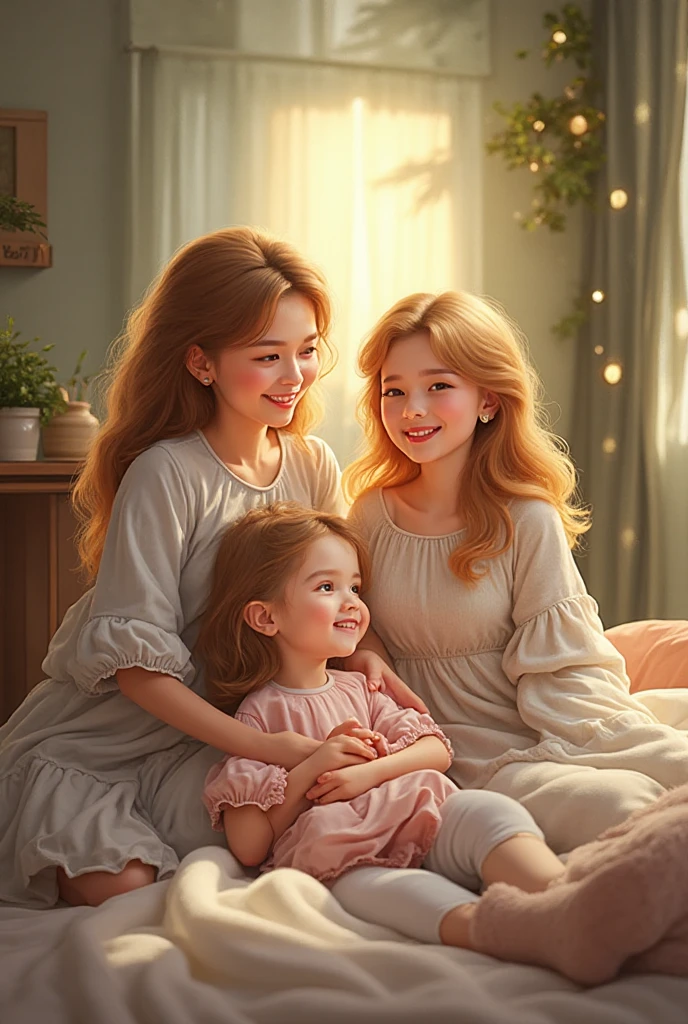 Pregnant women、Caucasian、Blonde、Maternity Dresses、Sit on the sofa