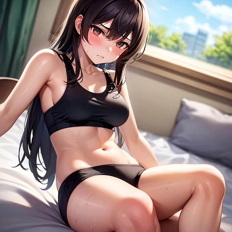 ???, {best quality}, {very aesthetic}, {ultra-detailed}, {best illustration},????, girl, shirt, bottomlesassive female }}}, ????????????, ??????, private room, on bed, soaked sheets, steam, sweat,whole body,thin,girl,small ???????,large amount of ?????,??????? face,delicate,Intense acts,real,oily skin,violent,tears,Seeding,Bunny girl