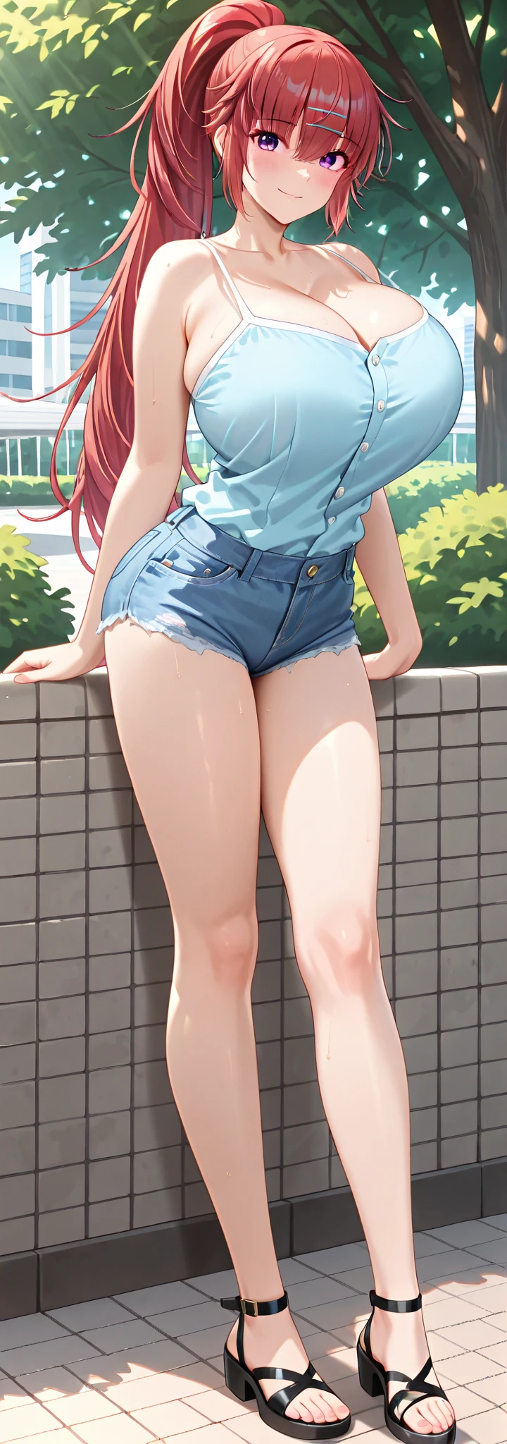 1 girl, kanon kanase,  , blush, , sleeveless,(((stylish clothes,  stylish shirt,  stylish panties))), sitting,  20-year-old, healthy skin.