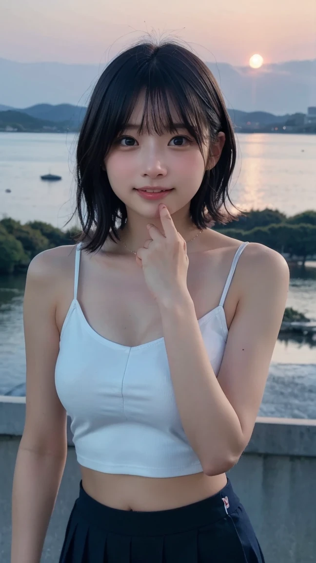 1 top quality girl　Very cute beauty　small, Bright Eyes　Shine, Shine肌　18-year-old, Black Hair　Clean and bright appearance, , and a cute　Beautiful Bangs　　Home　 　Blushed cheeks　Clothes come undone　
