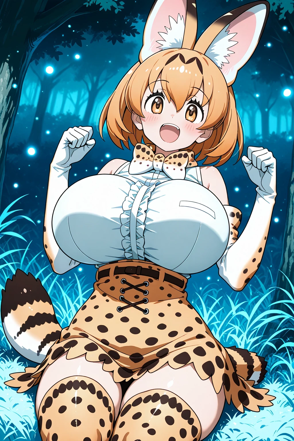 serval (kemono friends), huge breasts