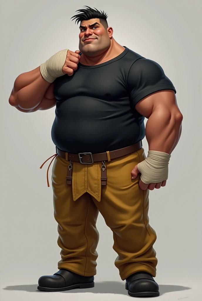 Sailor Popeye faithful to the work, lifting a big dumbbell as a bodybuilding athlete, highlighting your chin and forearm, your muscles well defined, Symmetrical, not exaggerated, harmonic, classic sailor look with pipe, black beard. with a powerful expression, Determined, force. The background of the image with elements of the work such as spinach, pipe and a gym, like weights, dumbbells, training equipment. With an intense atmosphere. Essence "badass" 