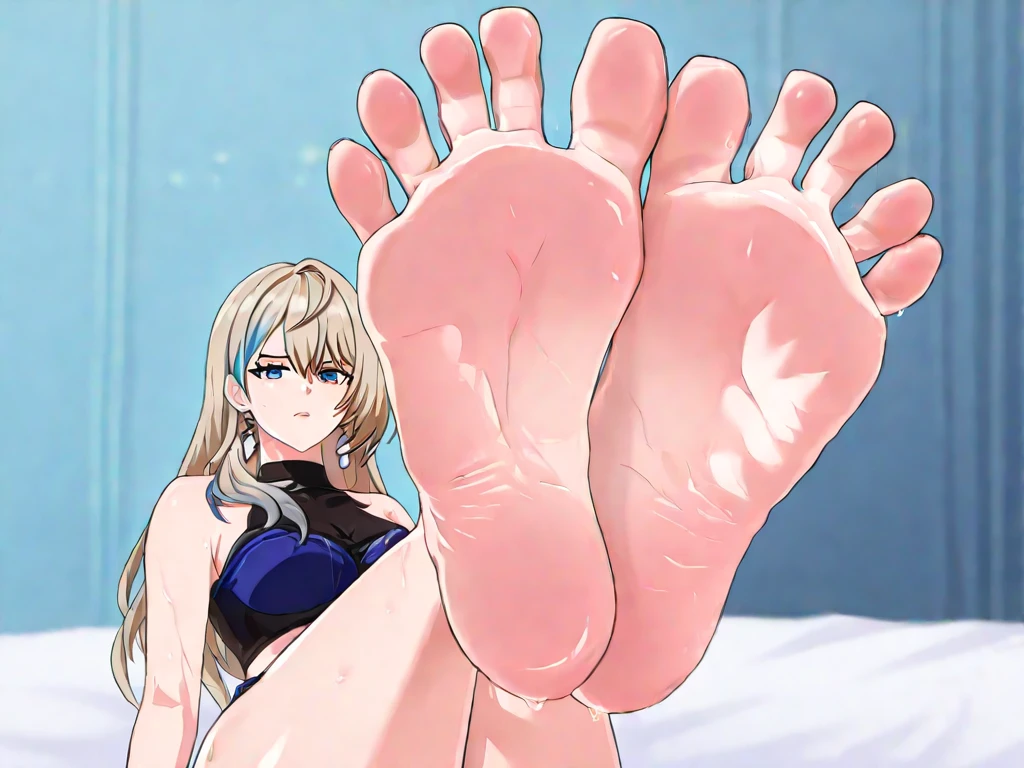  _asura style, breasts, asuna_(blue_archive), swimsuit, bikini, anal sex, ass focus, huge penis, 1girl, 1boy, hetero, cleavage, long_hair, navel, large_breasts, purple_hair, halo, blush, thighs, white_bikini, wet