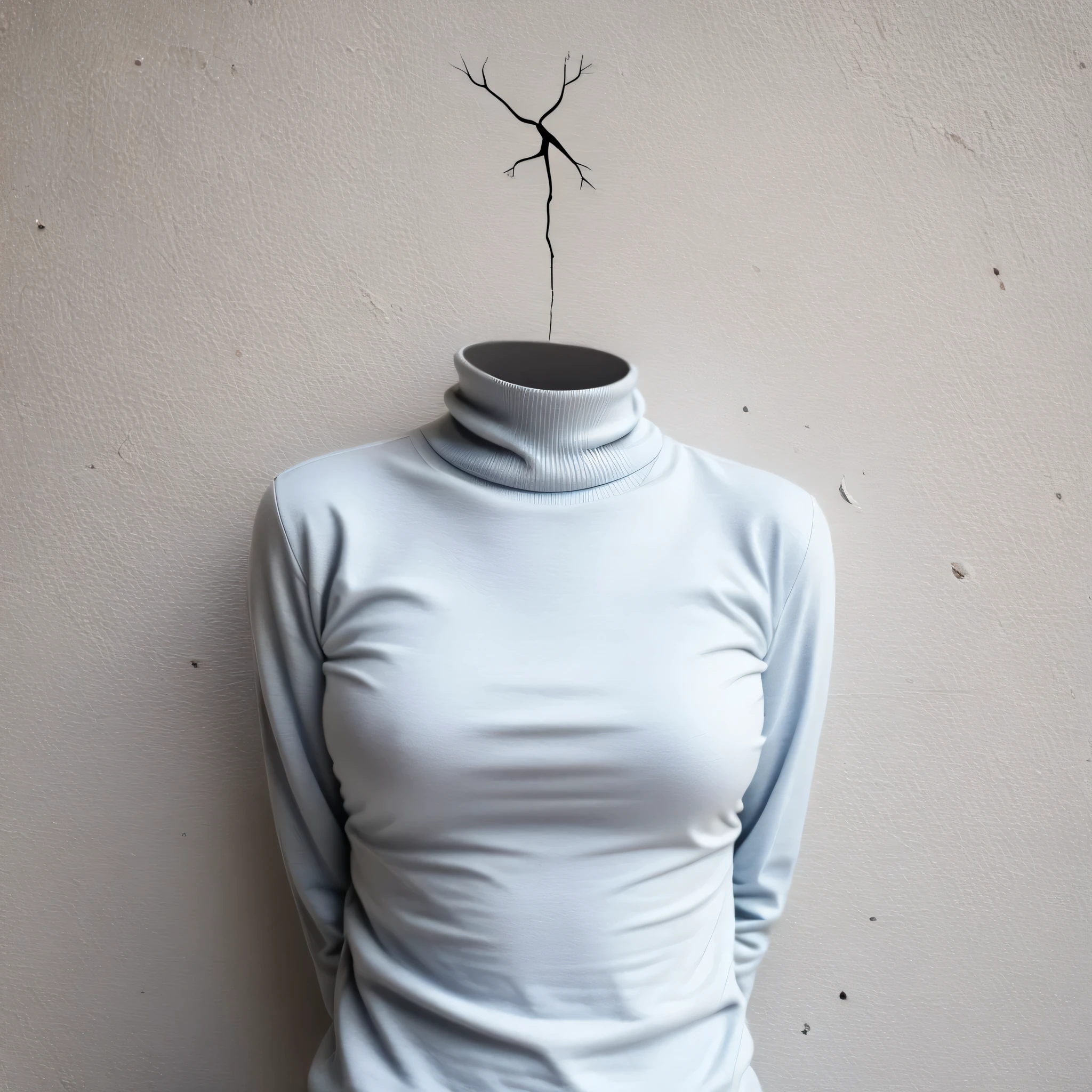 8K, ultra-realistic, highly detailed, photo-like, studio photography portrait. Perfect lighting, soft shadows, lifelike skin texture, shallow depth of field.
A Japanese high school girl with straight black hair in a blunt bob with straight bangs, smiling and wearing a navy turtleneck sweater. A chest-up portrait viewed from the front. The background is a plain white studio wall. She is fully clothed with no skin exposure.(invisible:1.5, no humans:1.5, headless:1.5, faceless:1.5), in street, huge big breast, cute pose