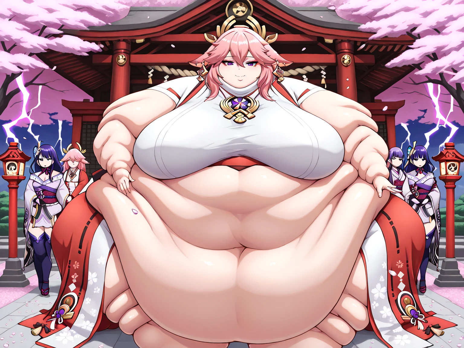 Tamamo, used by men for  relief　super breasts　Plump　Big areola　Ahegao　Big Ass　Big waist　Plump　Tamamo  by multiple men　Expose　Multiple onlookers　Tamamo sold at the slave market　Show　　Tamamo gets a big  put in her pussy　Restrained Perfect Hands