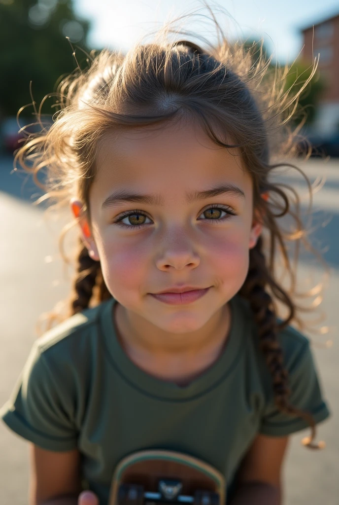 A cute kid smiling and looking ahead