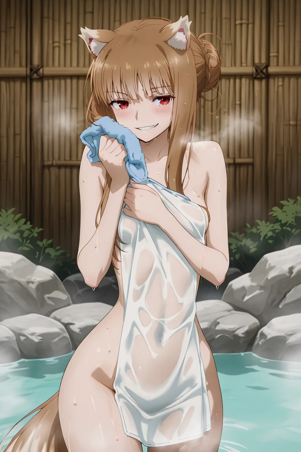 score_9, score_8_up, score_7_up, source_anime,
ijiranaideyoshi, <lora:ijiranaide-yoshi-s1s2-ponyxl-lora-nochekaiser:1>,
yoshi, brown hair, twintails, brown eyes, ahoge,
nude, naked, 
outdoors, onsen, towel, naked towel, steam, bathing, nude cover, partially submerged, water, bath, steam censor, wet towel,
looking at viewer, dutch angle, cowboy shot,